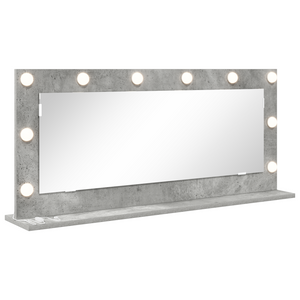 Specchio da toeletta con luci LED Grigio cemento 100x45x18 cm