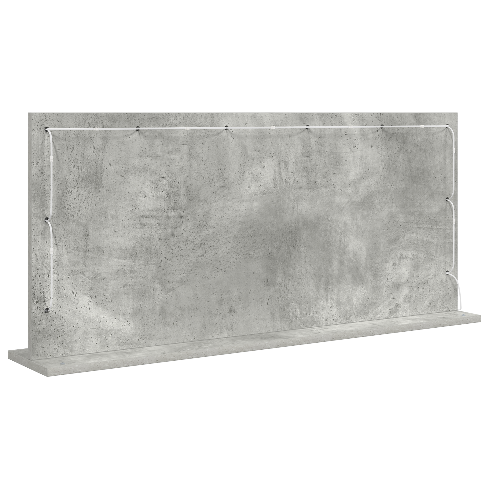 Specchio da toeletta con luci LED Grigio cemento 100x45x18 cm