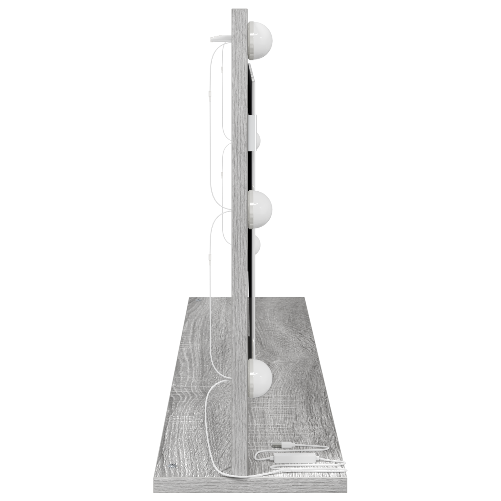 Specchio da toeletta con luci LED Grigio Sonoma 100x45x18 cm