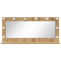 Specchio Vanity con luci LED Quercia Artigianale 100x45x18 cm