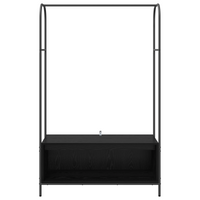 Attaccapanni con mensole Rovere Nero 100x44x160 cm