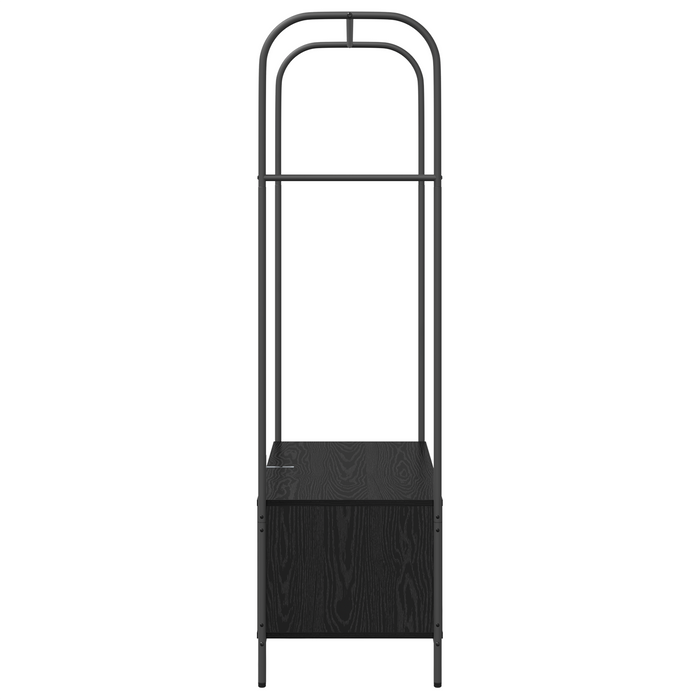 Attaccapanni con mensole Rovere Nero 100x44x160 cm