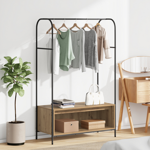 Appendiabiti con Mensole in Rovere 100x44x160 cm