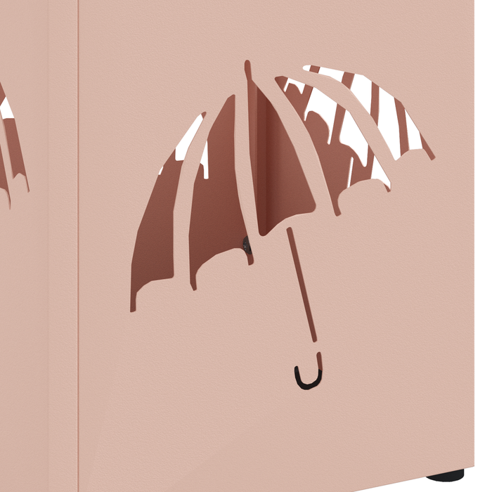 Portaombrelli Rosa Metallo Medio Design Decorativo Rettangolare