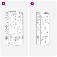 Portaombrelli Rosa Metallo Medio Design Decorativo Rettangolare