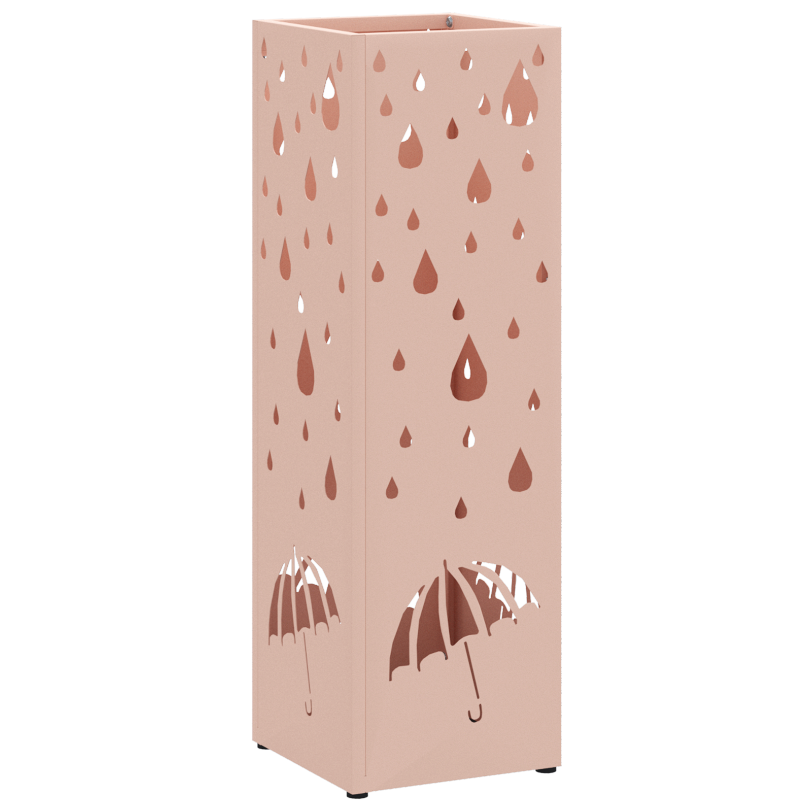 Portaombrelli Rosa Metallo Medio Design Decorativo Rettangolare