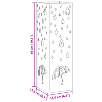 Portaombrelli Rosa Metallo Medio Design Decorativo Rettangolare