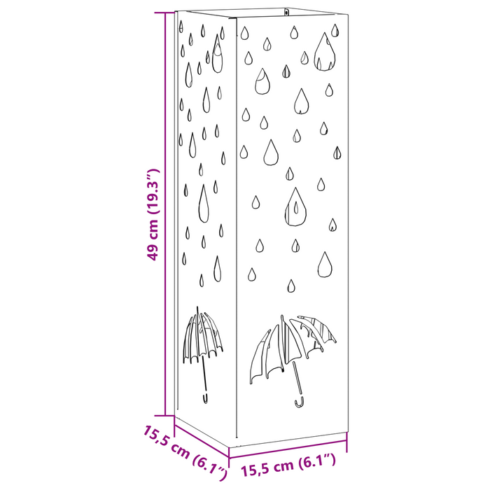 Portaombrelli Antracite Metallo Standard Intarsi Decorativi