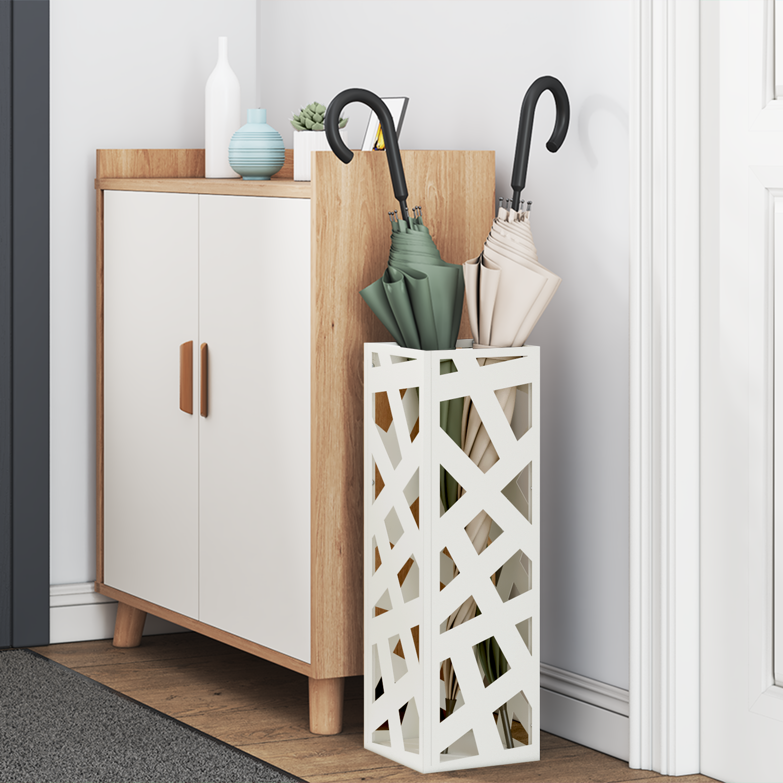 Portaombrelli Bianco Metallo Standard Portaombrelli