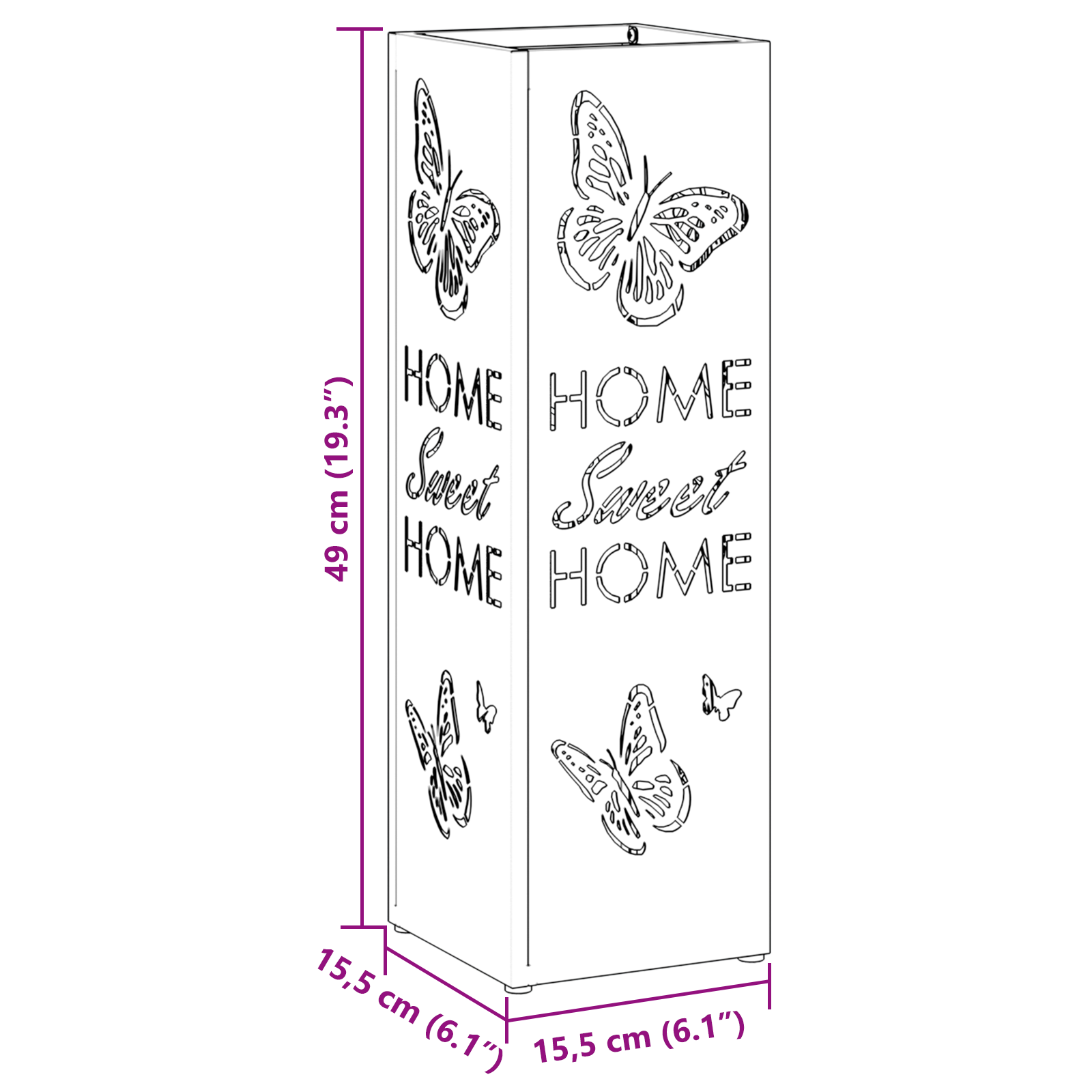 Portaombrelli Giallo Senape Metallo Standard Intarsi Decorativi