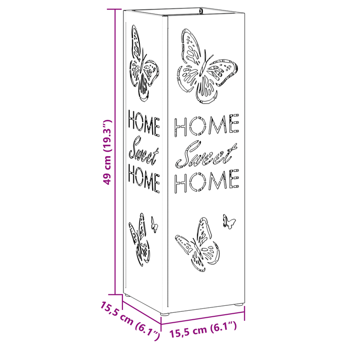 Portaombrelli Bianco Metallo Medio Motivo Decorativo