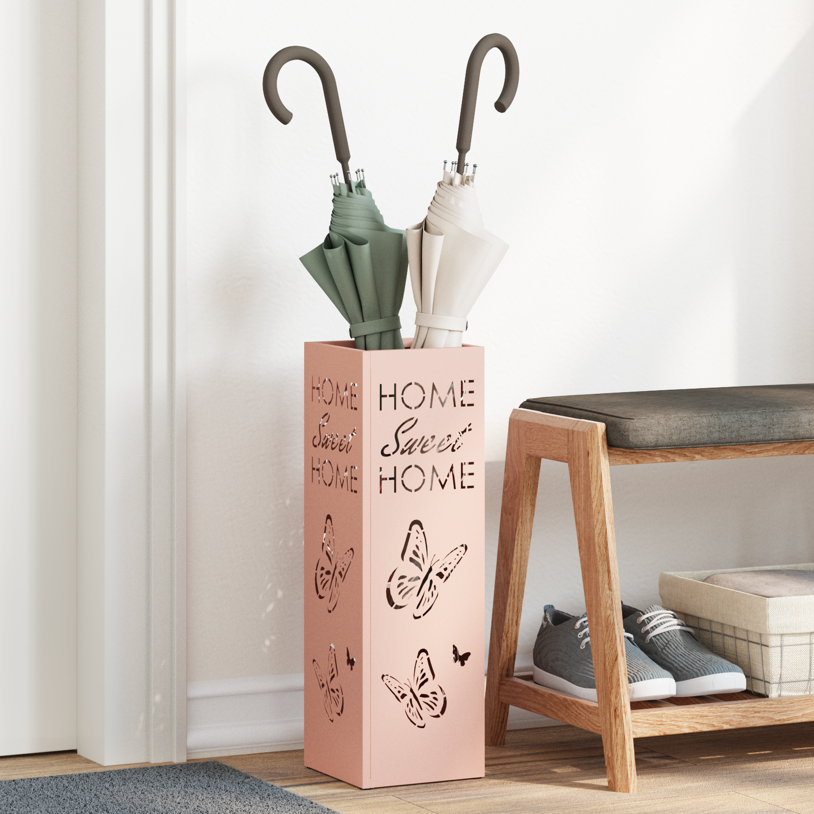 Portaombrelli Rosa Metallo Media Intarsi Decorativi