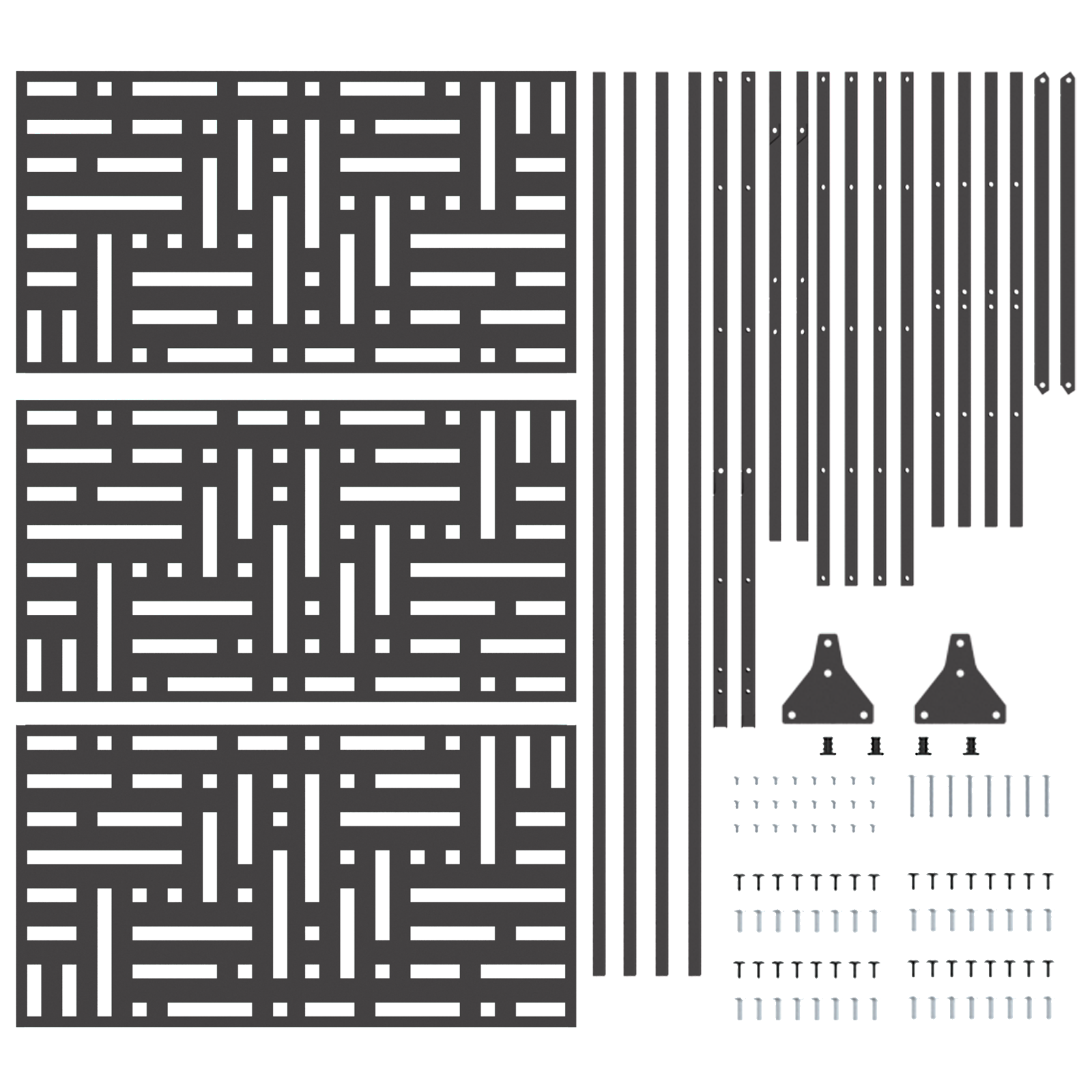 Schermo di Privacy 180 cm Acciaio Nero