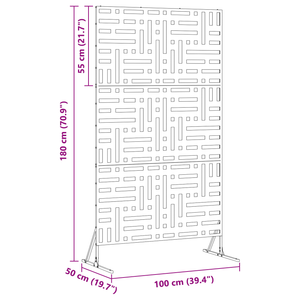 Schermo di Privacy 180 cm Acciaio Nero