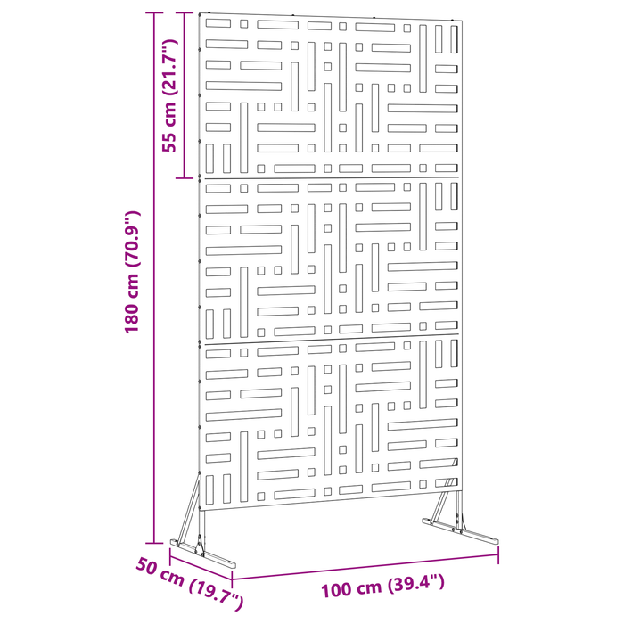 Schermo di Privacy 180 cm Acciaio Nero