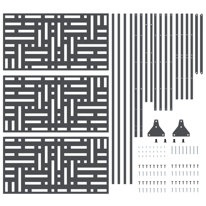 pannello di cancello in metallo Antracite Metallo Grande Durevole
