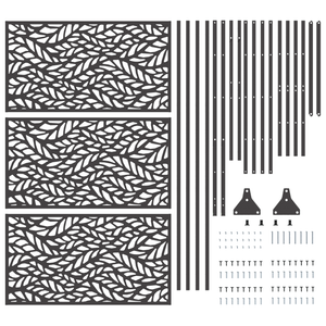 Pannello di recinzione in metallo Nero Acciaio verniciato a polvere