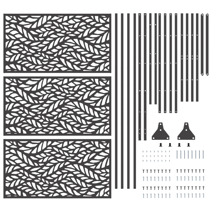 Pannello di recinzione in metallo Nero Acciaio verniciato a polvere