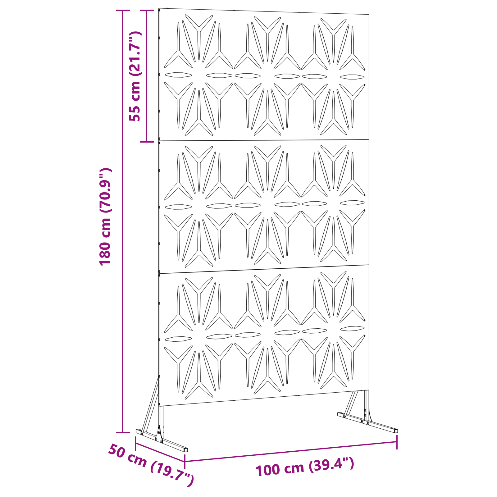 Pannello Fessura Metallico Bianco Metallo Grande