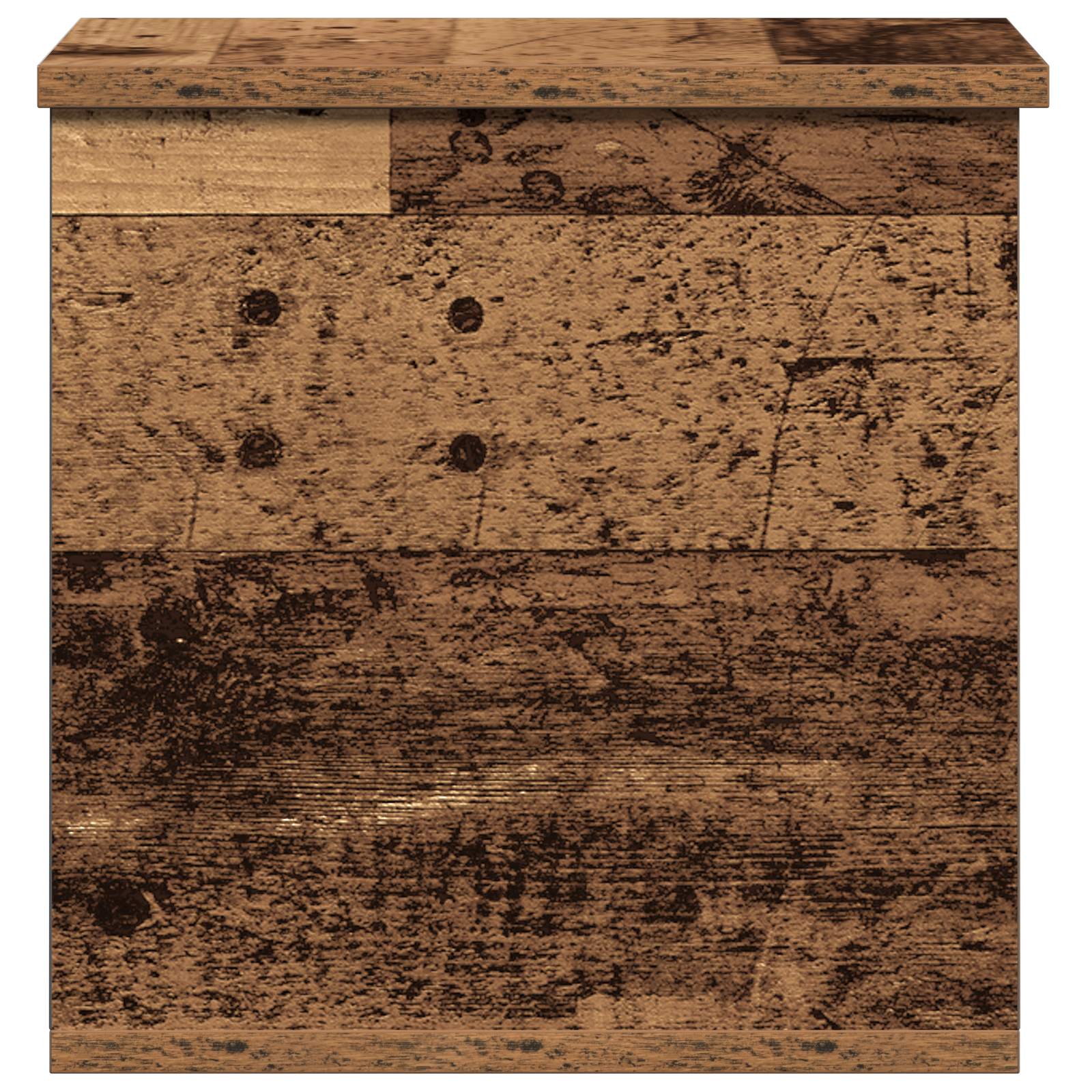 Scatola di stoccaggio  con coperchio in legno antico 30x35x35 cm in legno ingegnerizzato