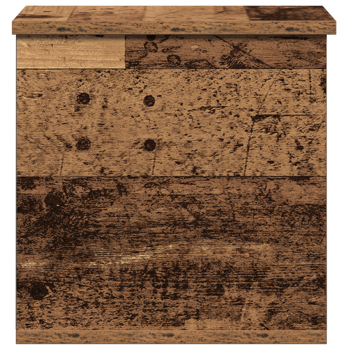 Scatola di stoccaggio  con coperchio in legno antico 30x35x35 cm in legno ingegnerizzato