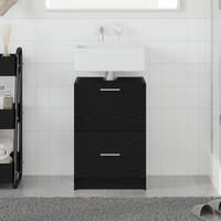 Mobile Lavabo Rovere Nero 40x37x59 cm Legno Ingegnerizzato