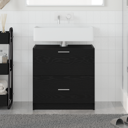 Mobile per Lavabo Quercia Nera 59x37x59 cm Legno Ingegnerizzato