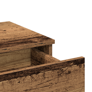 Tavolo da trucco con specchio e luci LED in legno vecchio