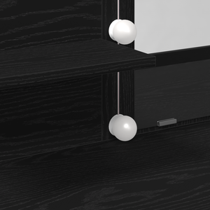 Tavolo da trucco con LED Nero Rovere 100x40x130 cm