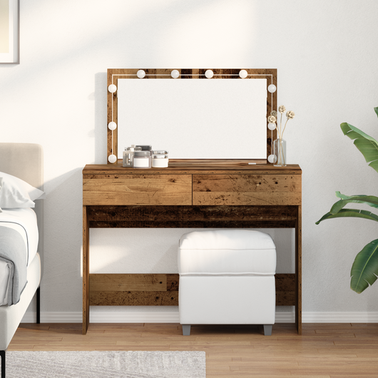 Tavolo da trucco con LED Legno Vecchio 100x40x120 cm