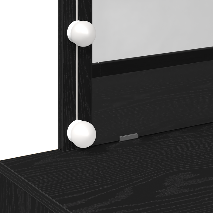 Tavolo da trucco con LED Rovere Nero 100x40x120 cm