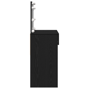 Tavolo da trucco con LED Rovere Nero 100x40x120 cm