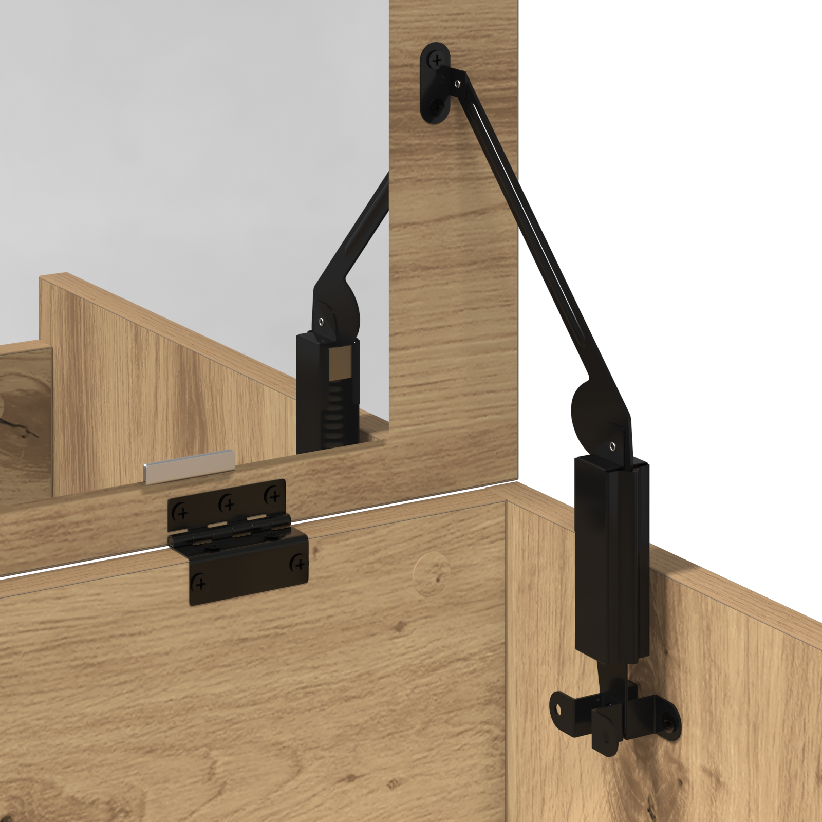 Toeletta con Specchio in Legno Ingegnerizzato Rovere Artigianale