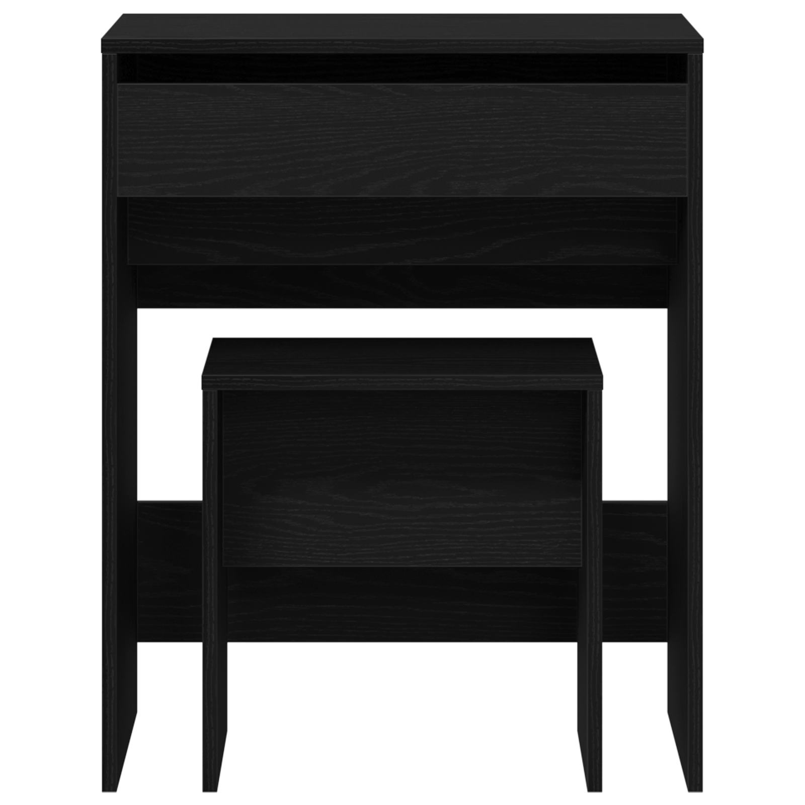 Tavolo da trucco con specchio in legno ingegnerizzato nero