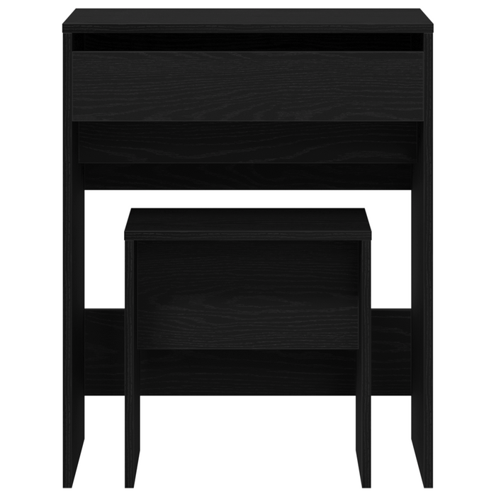 Tavolo da trucco con specchio in legno ingegnerizzato nero