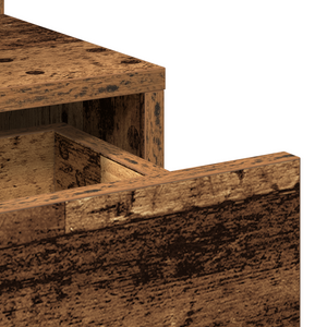 Tavolo da trucco con specchio e luci a LED in legno vecchio e legno ingegnerizzato