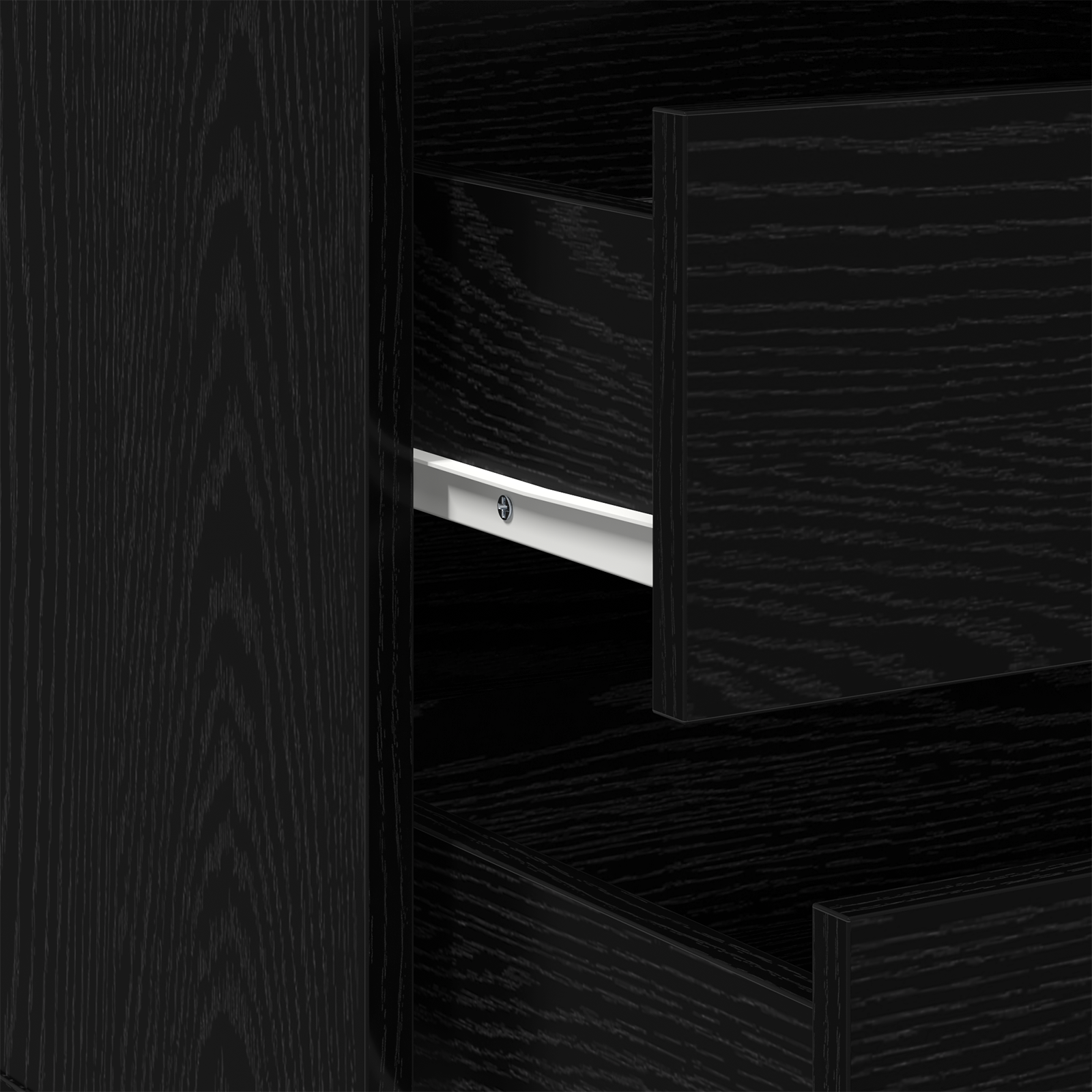 Cassettiera d'Angolo Rovere Nero 60x41x58 cm Legno ingegnerizzato