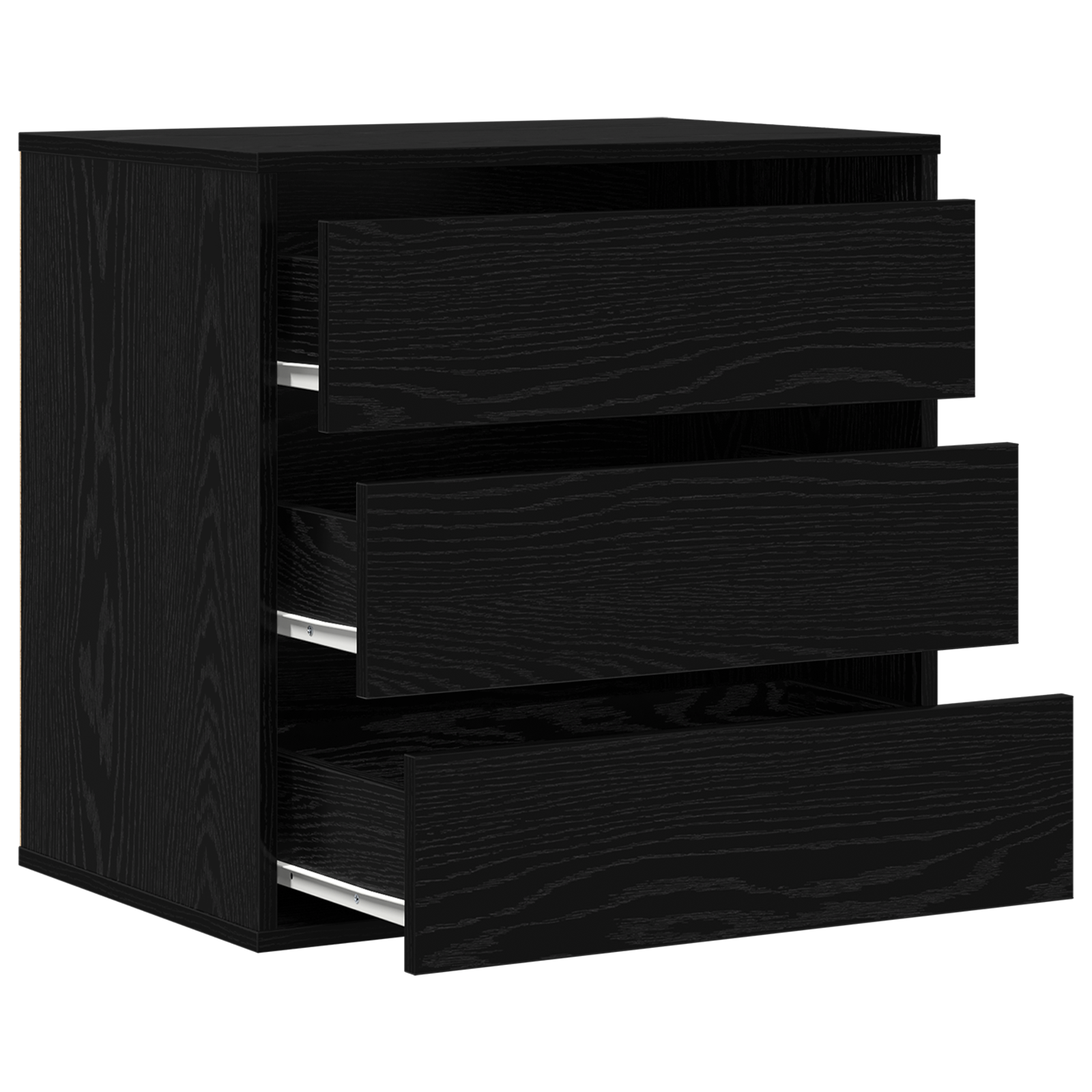 Cassettiera d'Angolo Rovere Nero 60x41x58 cm Legno ingegnerizzato