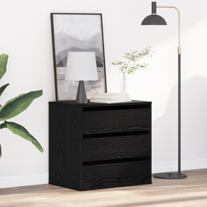 Cassettiera d'Angolo Rovere Nero 60x41x58 cm Legno ingegnerizzato