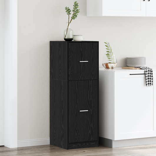 Armadio da farmacia in rovere nero 40x41x118 cm in legno ingegnerizzato