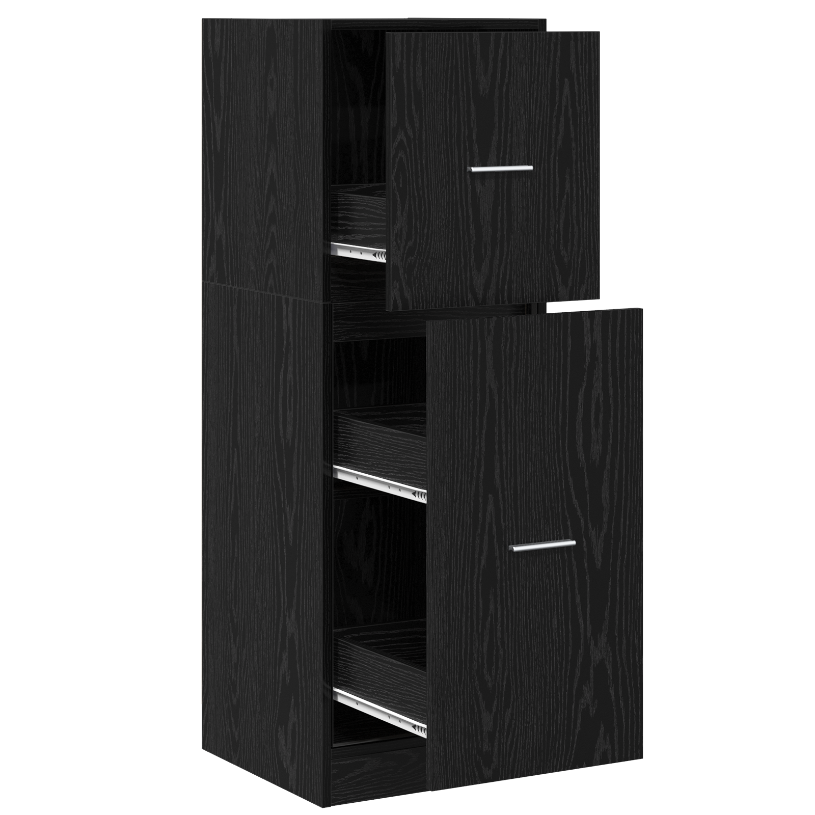 Armadio da farmacia in rovere nero 40x41x118 cm in legno ingegnerizzato