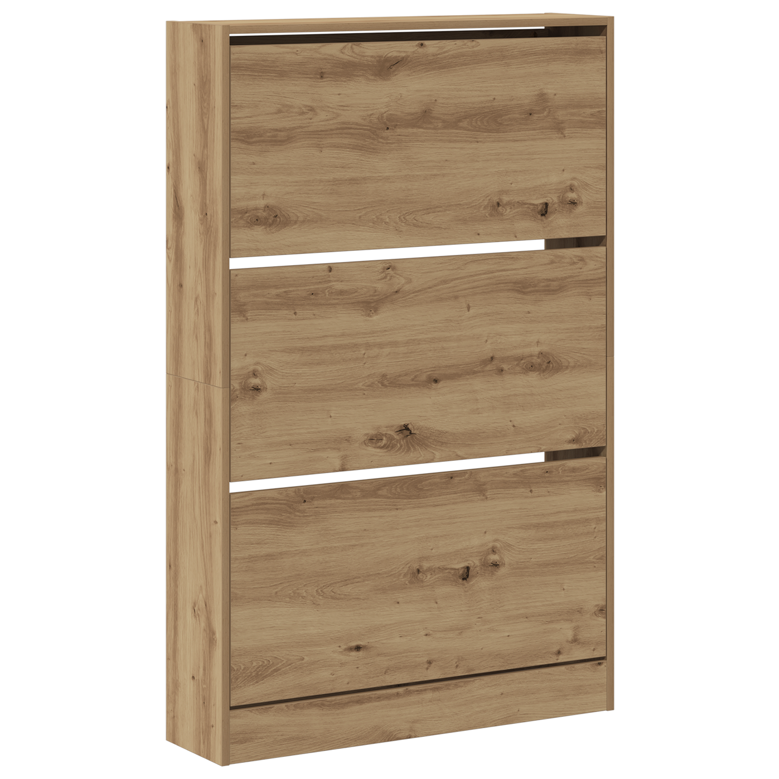 Cabinet per scarpe in rovere artigianale 80x21x125,5 cm in legno ingegnerizzato