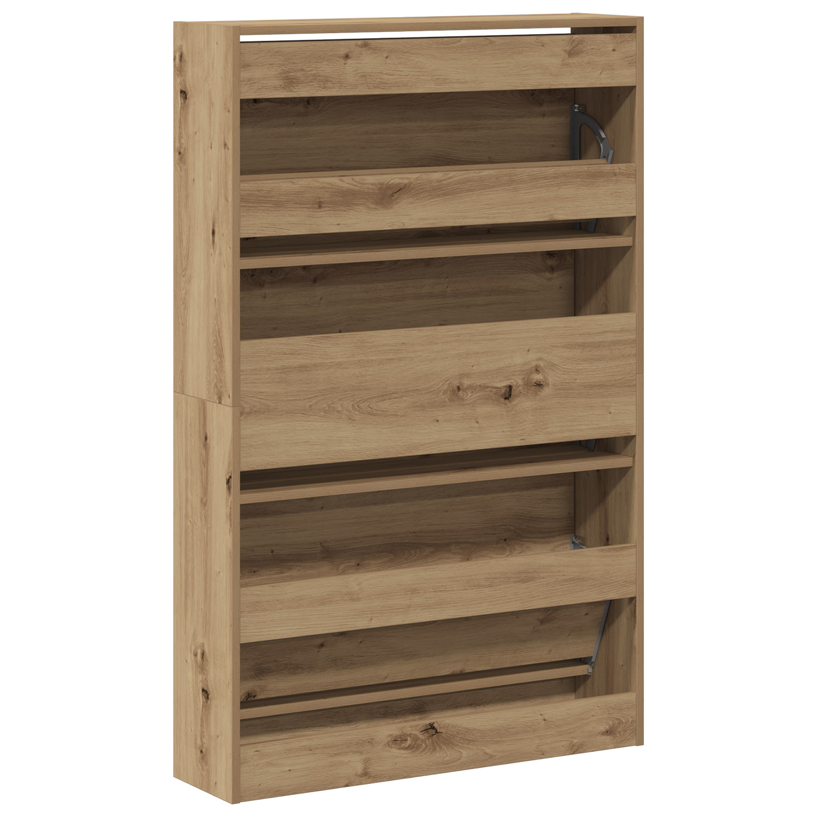 Cabinet per scarpe in rovere artigianale 80x21x125,5 cm in legno ingegnerizzato