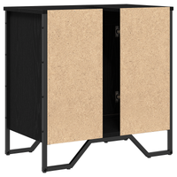 Mobile per Lavabo da Bagno Rovere Nero 60x35x60 cm Legno Ingegnerizzato