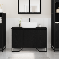Mobile Lavabo Rovere Nero 91x35x60 cm Legno Ingegnerizzato
