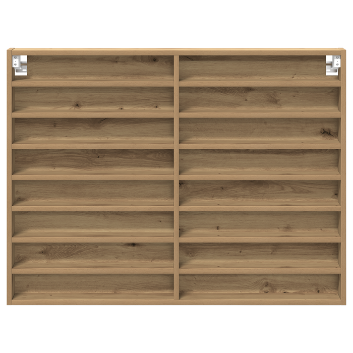 Armadio Vitrine  in Rovere Artigianale 100x8,5x75 cm in Legno Composito