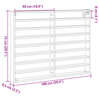 Armadio Vitrine  in Rovere Artigianale 100x8,5x75 cm in Legno Composito