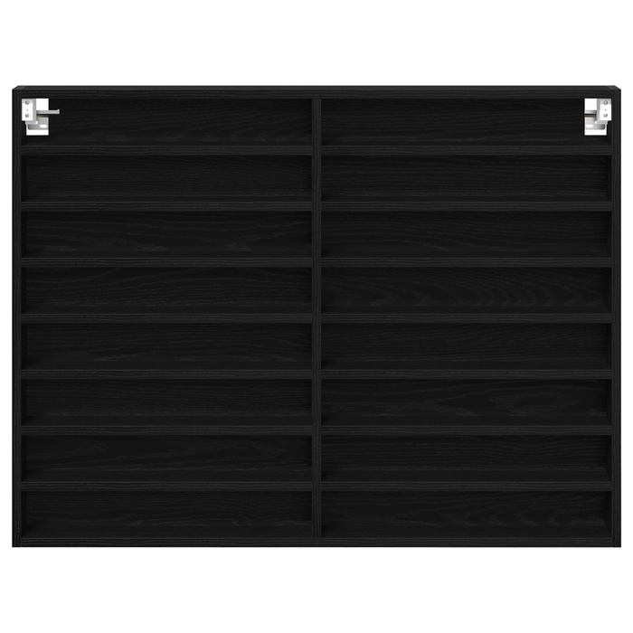 Vetrina Nero Rovere 100x8,5x75 cm Legno ingegnerizzato