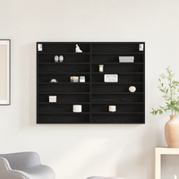 Vetrina Nero Rovere 100x8,5x75 cm Legno ingegnerizzato