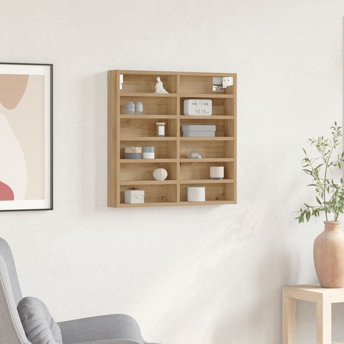 Cabinet Vitrine  in Rovere Artigianale 60x8,5x58 cm in Legno Ingegnerizzato